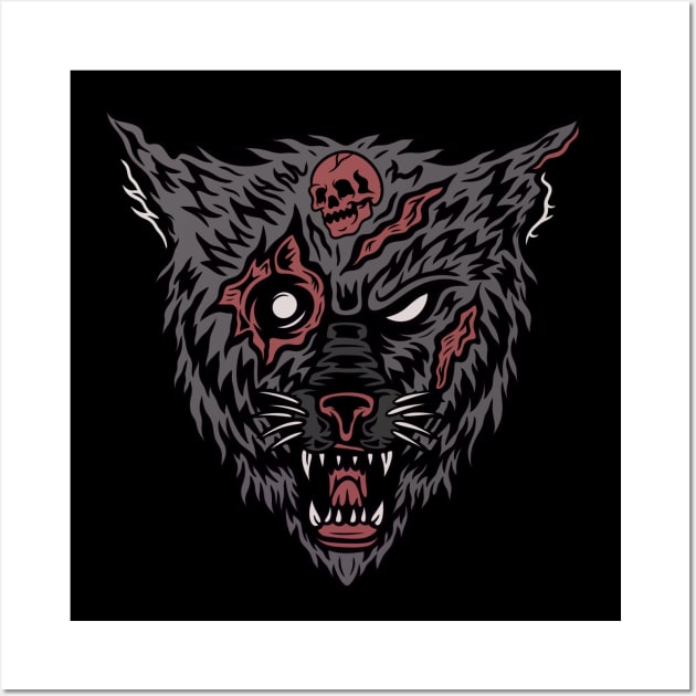 Wolf skull Wall Art by gggraphicdesignnn